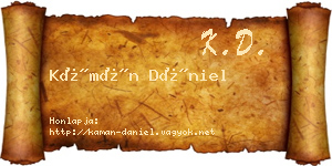 Kámán Dániel névjegykártya